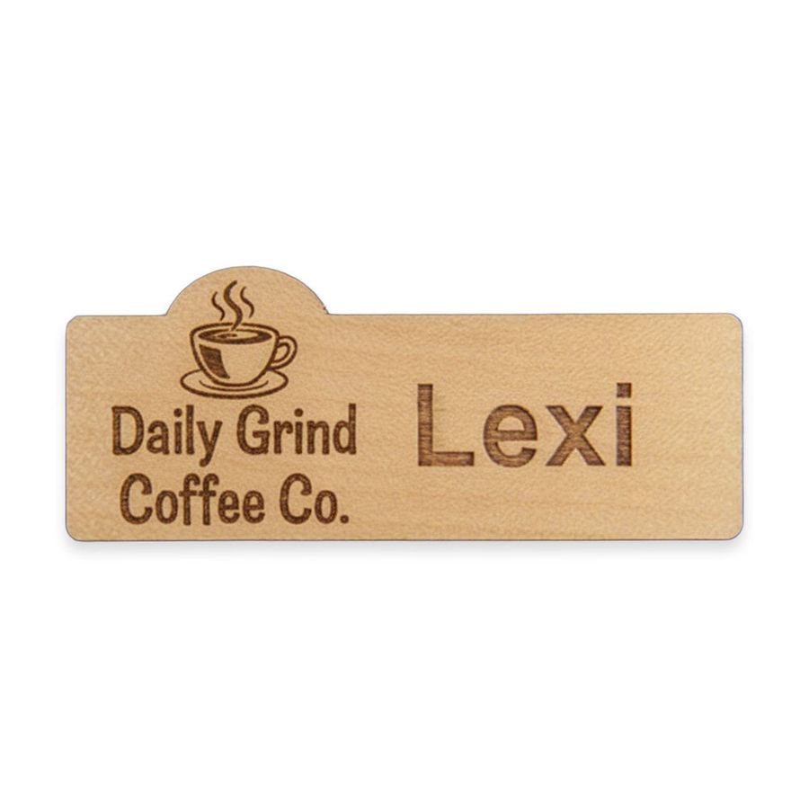 Wooden Name Badges - Custom Phone Wallets Now