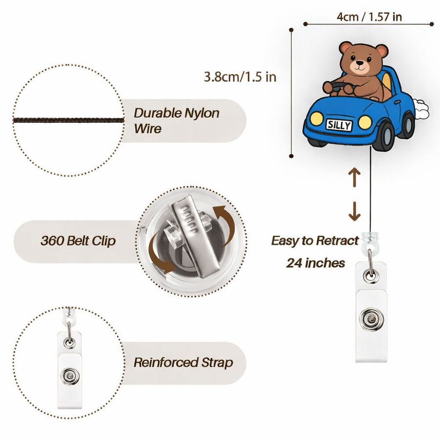 Custom Shape Acrylic Badge Reel - Custom Phone Wallets Now