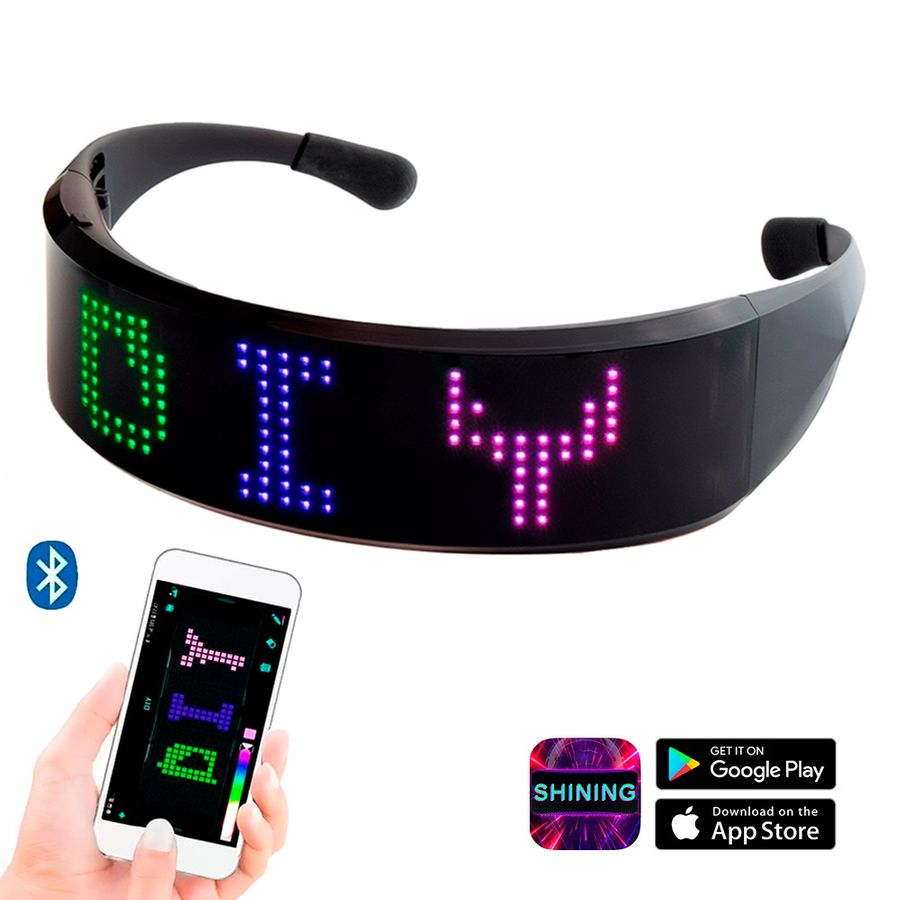LED Light Up Glasses with Bluetooth - Custom Phone Wallets Now