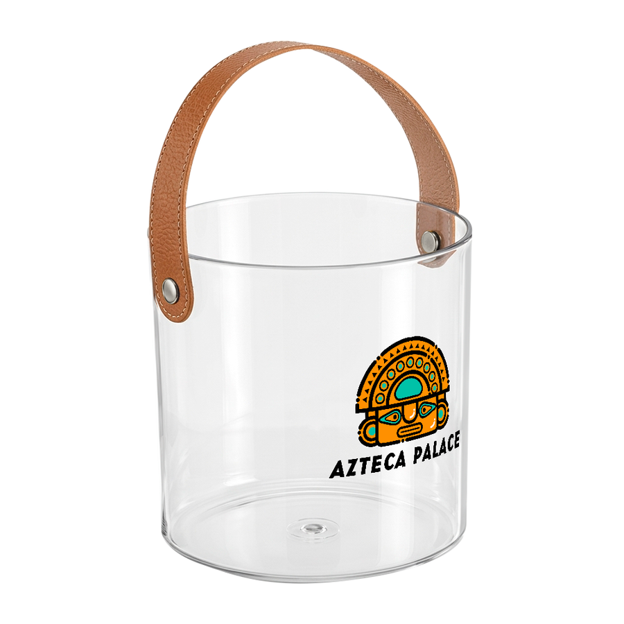 Leather-Strap Clear Drink Buckets - Custom Phone Wallets Now