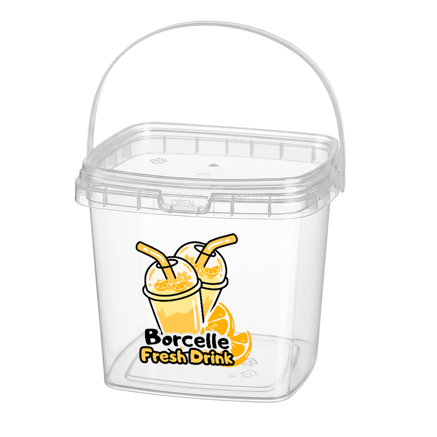 Square Transparent Drink Buckets - Custom Phone Wallets Now