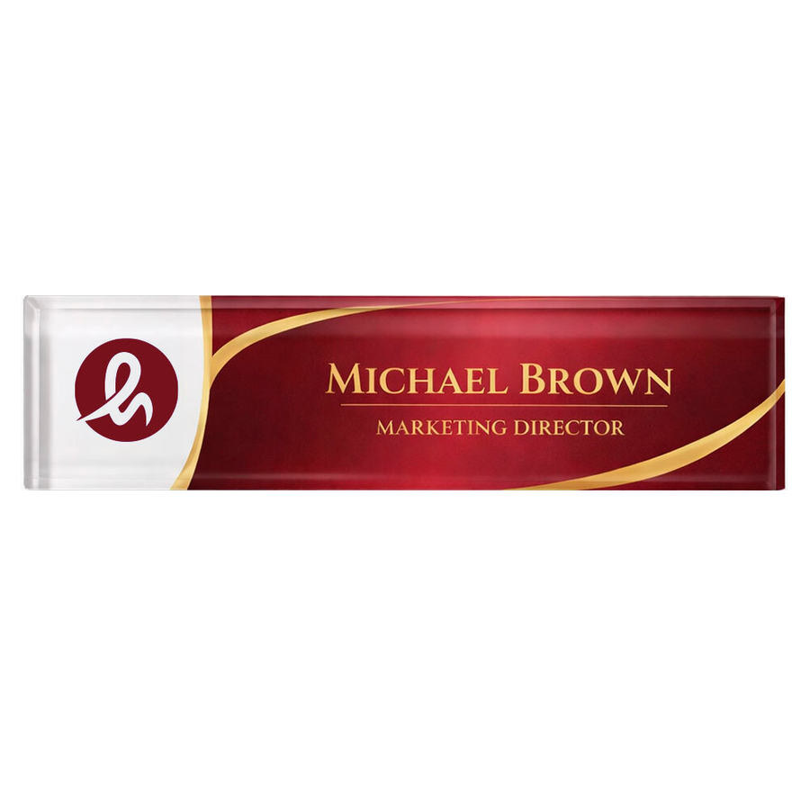 Acrylic Desktop Name Badges - Custom Phone Wallets Now