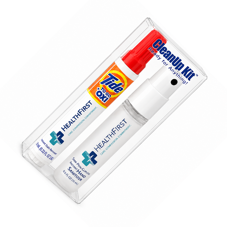 CleanUp Kit - Tide® to Go + Oxi and Sani-Pen® Clipless™ Travel Kits - Custom Phone Wallets Now