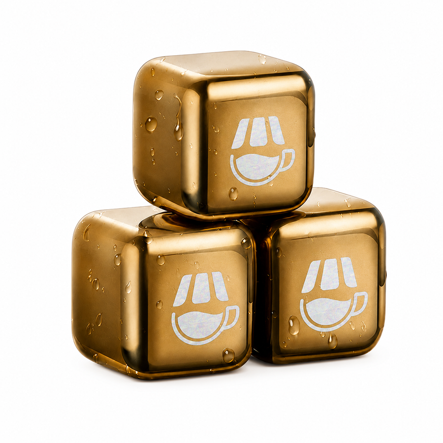 Gold Stainless Steel Ice Cubes - Custom Phone Wallets Now