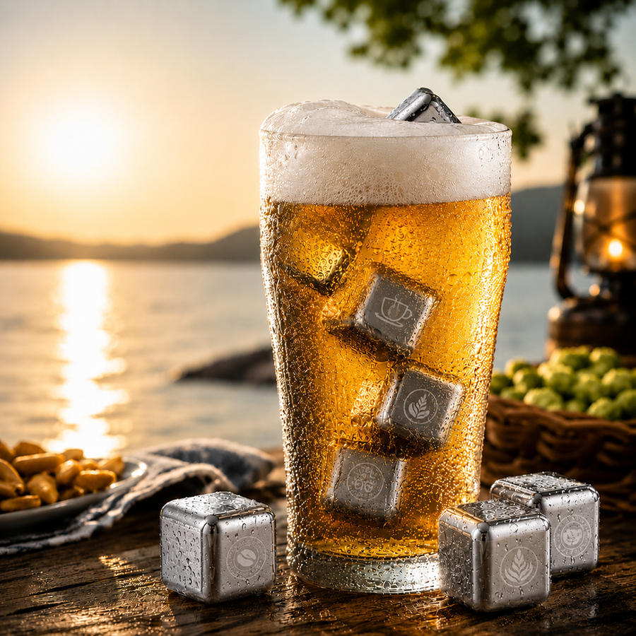 Silver Stainless Steel Ice Cubes - Custom Phone Wallets Now
