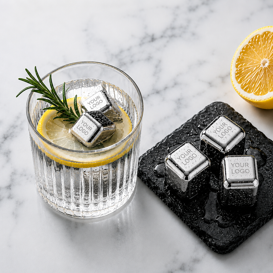 Silver Stainless Steel Ice Cubes - Custom Phone Wallets Now