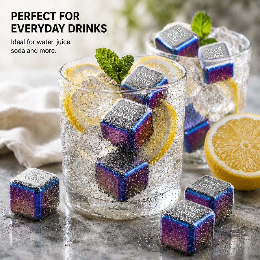 Rainbow Stainless Steel Ice Cubes - Custom Phone Wallets Now