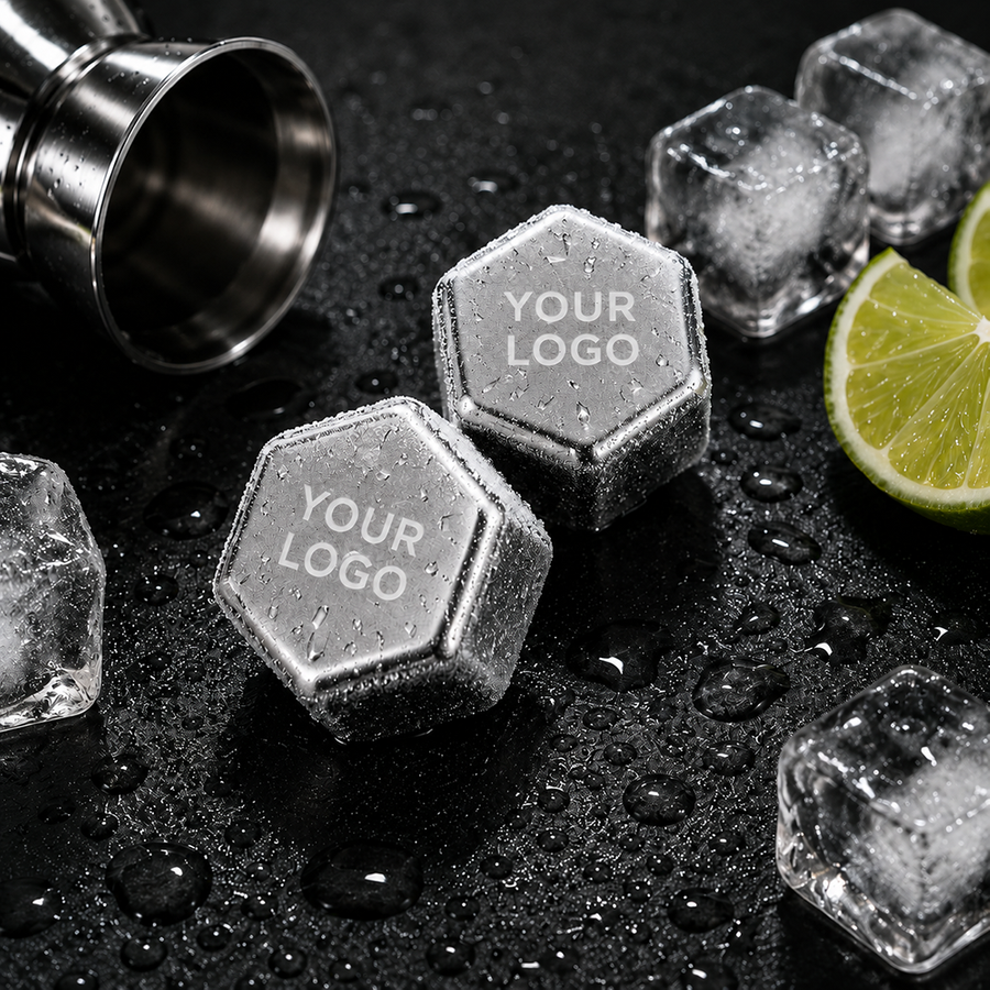 Hexagon Stainless Steel Ice Cubes - Custom Phone Wallets Now