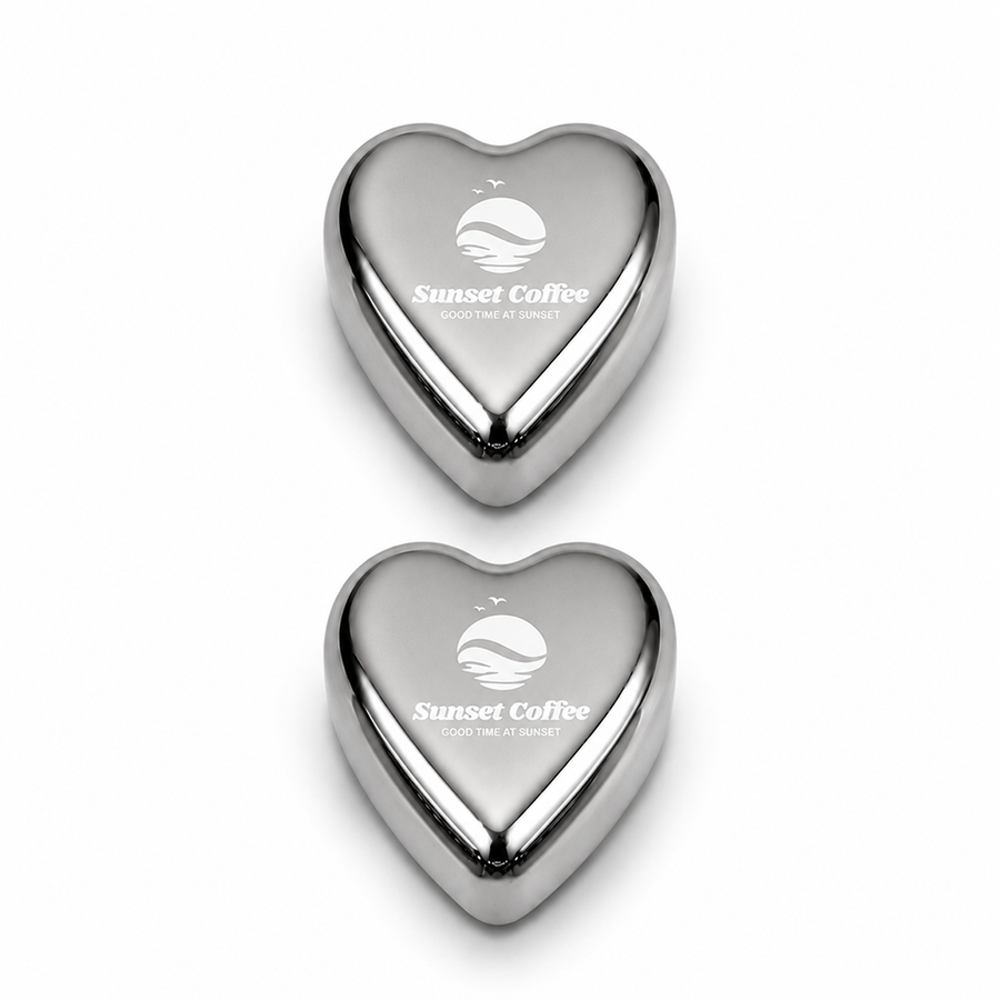 Heart-Shaped Stainless Steel Ice Cubes - Custom Phone Wallets Now