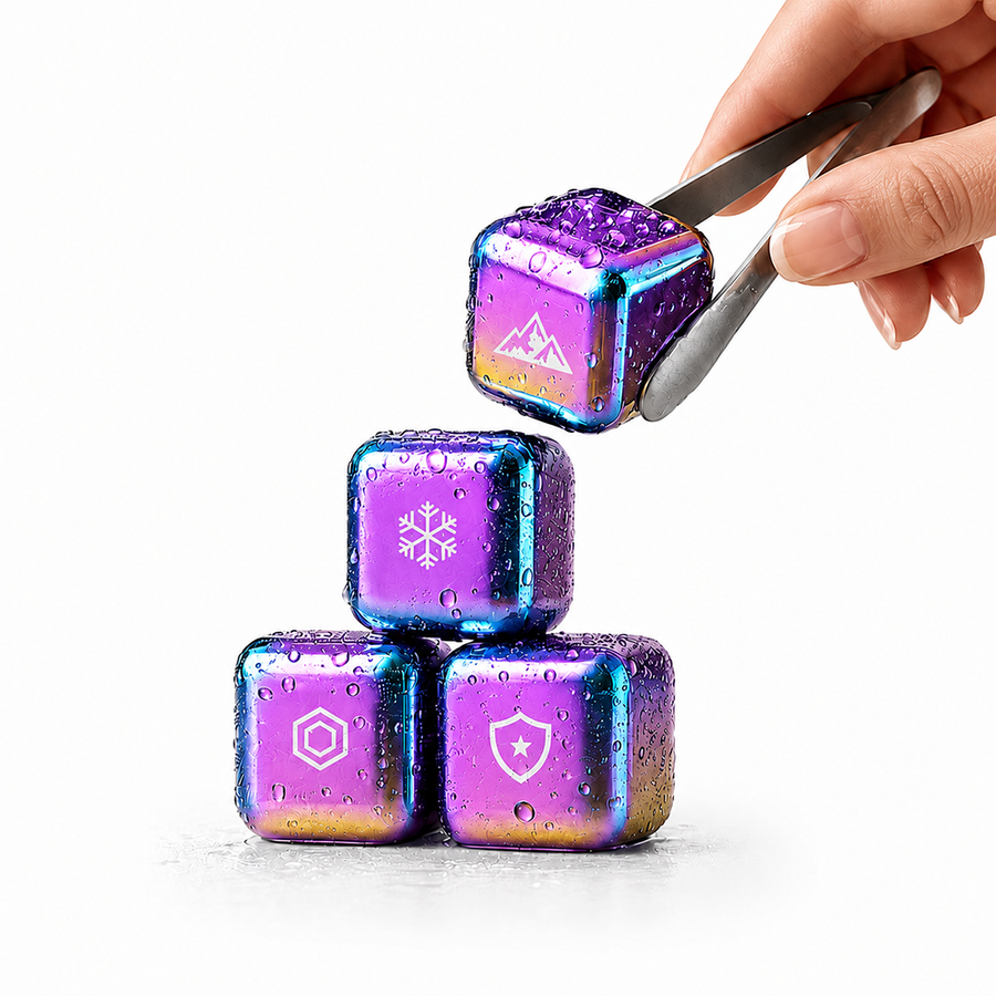 Rainbow Stainless Steel Ice Cubes - Custom Phone Wallets Now