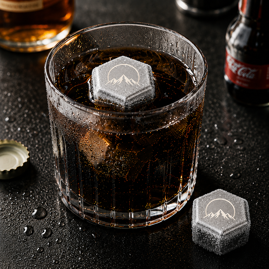 Hexagon Stainless Steel Ice Cubes - Custom Phone Wallets Now