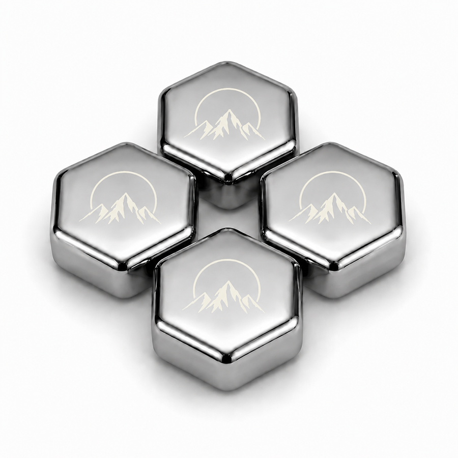 Hexagon Stainless Steel Ice Cubes - Custom Phone Wallets Now
