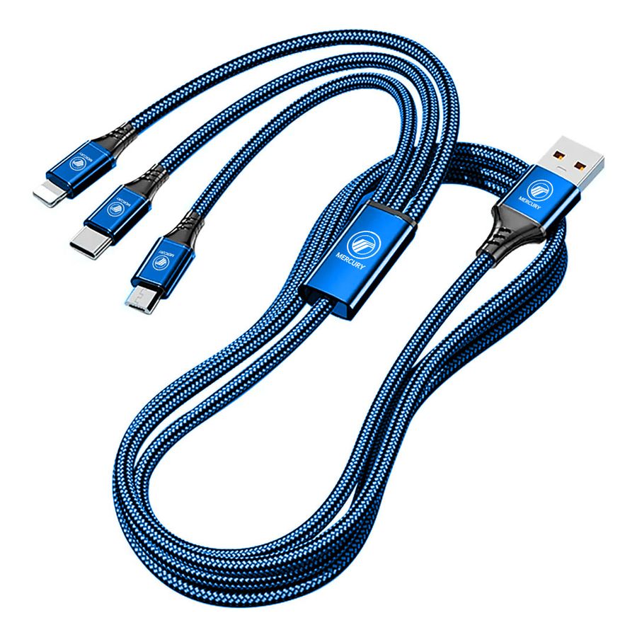 Nylon Braided 3-in-1 Charging Cables - Custom Phone Wallets Now