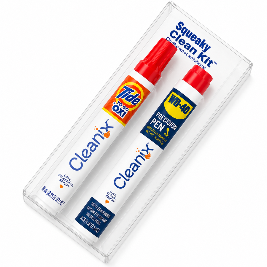 Squeaky Clean Kit - WD-40® Precision Pen and Tide® to Go + Oxi Travel Kits - Custom Phone Wallets Now