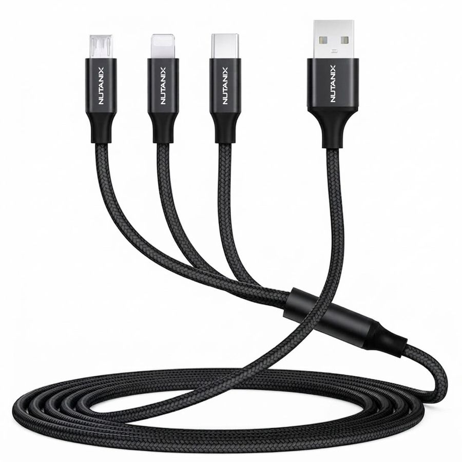 Nylon Braided 3-in-1 Charging Cables - Custom Phone Wallets Now